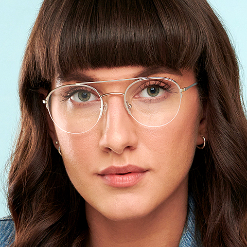 John Jacobs Online Silver Half Rim Round left side