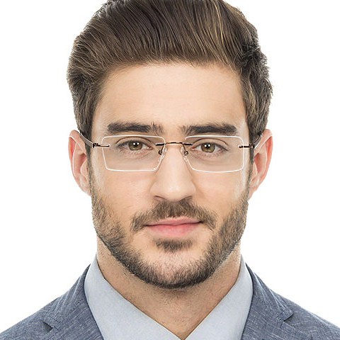 John Jacobs Dark Brown Rimless Rectangle left side John Jacobs Dark Brown Rimless Rectangle left side