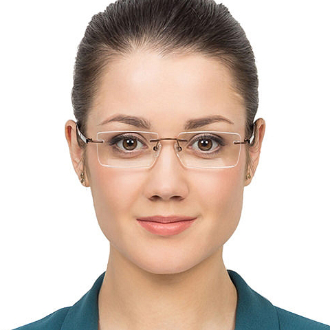 John Jacobs Dark Brown Rimless Rectangle right side John Jacobs Dark Brown Rimless Rectangle right side