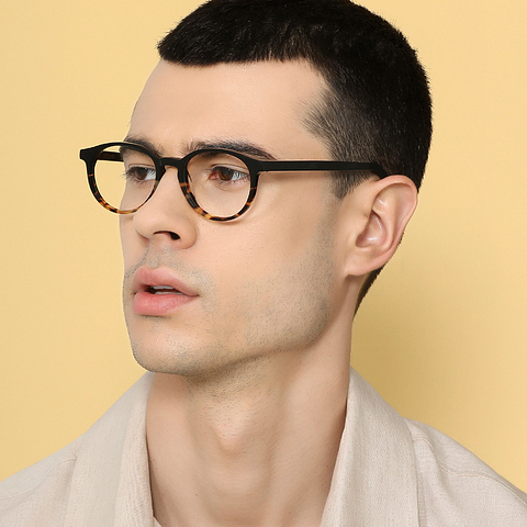 John Jacobs Screen Glasses Black Full Rim Round right side