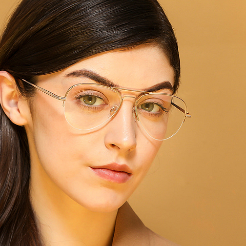 John Jacobs Online Gold Half Rim Aviator right side