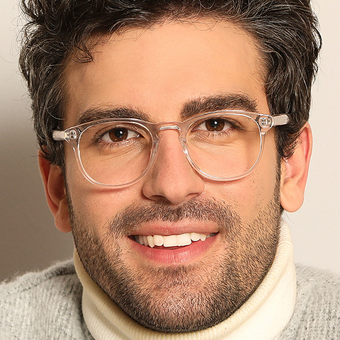 John Jacobs Online Crystal Transparent Full Rim Round left side