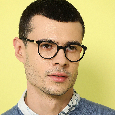 John Jacobs Black Full Rim Round left side
