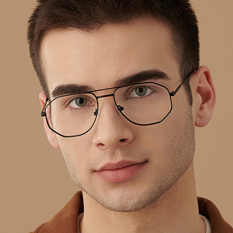 John Jacobs Online Black Full Rim Aviator right side