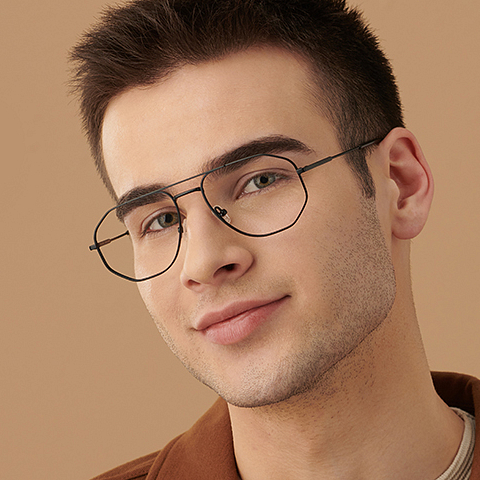John Jacobs Online Black Full Rim Aviator left side