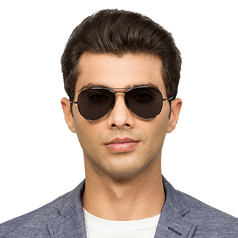 John Jacobs Online Gunmetal Full Rim Aviator left side