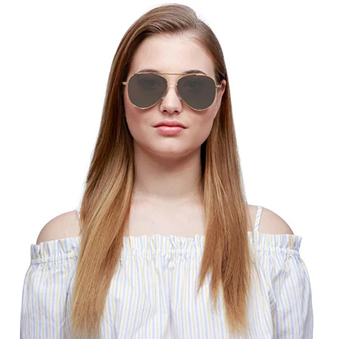 John Jacobs Gold Full Rim Aviator left side
