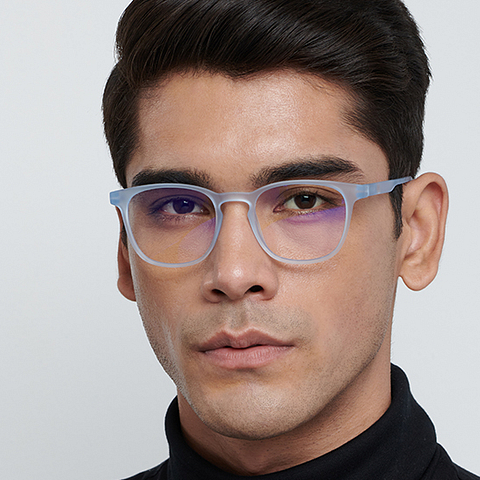Lenskart Air Blue Transparent Full Rim Square left side Lenskart Air Blue Transparent Full Rim Square left side
