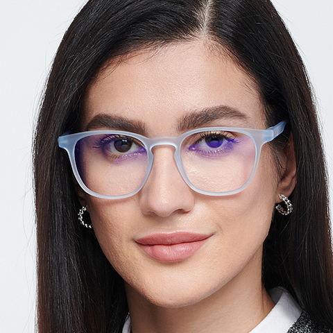 Lenskart Air Blue Transparent Full Rim Square left side Lenskart Air Blue Transparent Full Rim Square left side