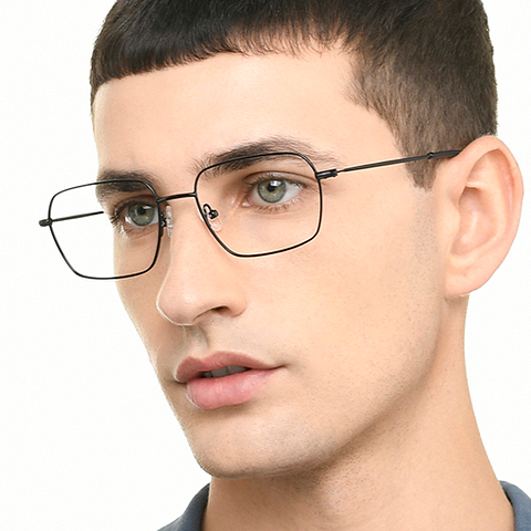 Lenskart BLU Screen Glasses Blue Block Zero Power Screen Glasses : Black Full Rim RectangleLenskart Blu LB E17375-C2 left side