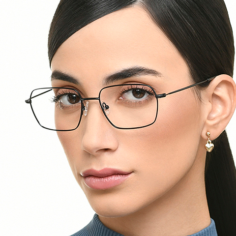 Lenskart BLU Screen Glasses Blue Block Zero Power Screen Glasses : Black Full Rim RectangleLenskart Blu LB E17375-C2 left side