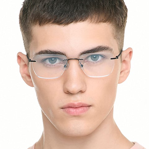 Lenskart Air Black Rimless Square right side