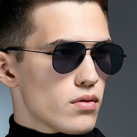 Lenskart STUDIO Black Full Rim Aviator left side Lenskart STUDIO Black Full Rim Aviator left side