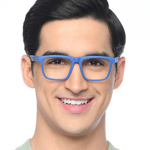 Lenskart BLU Screen Glasses Blue Block Zero Power Screen Glasses : Blue Full Rim Square Lenskart Blu LB E16218-C3 left side