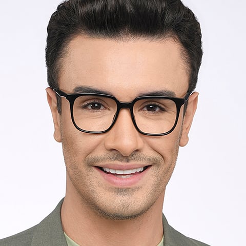 Lenskart BLU Screen Glasses Blue Block Screen Glasses: Black Full Rim Square Lenskart Blu-C1 LB E16063 left side Lenskart BLU Screen Glasses Blue Block Screen Glasses: Black Full Rim Square Lenskart Blu-C1 LB E16063 left side