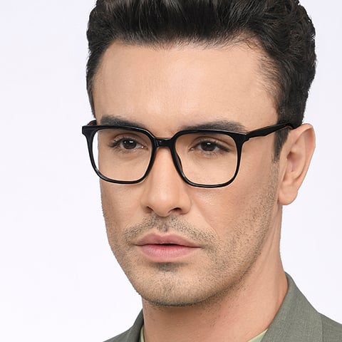 Lenskart BLU Screen Glasses Blue Block Screen Glasses: Black Full Rim Square Lenskart Blu-C1 LB E16063 right side Lenskart BLU Screen Glasses Blue Block Screen Glasses: Black Full Rim Square Lenskart Blu-C1 LB E16063 right side