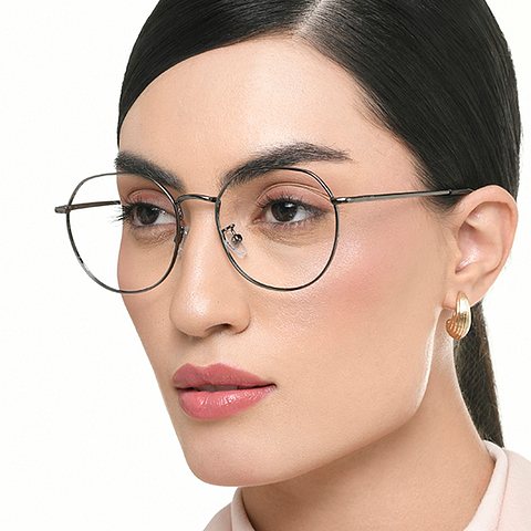 Lenskart BLU Screen Glasses Blue Block Zero Power Screen Glasses : Gunmetal Gunmetal Black Full Rim Round Lenskart Blu LB E17502-C2 right side