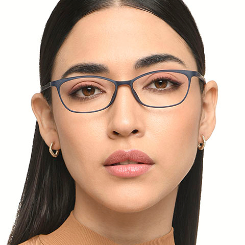 Lenskart Air Online Sky Blue Full Rim Cat Eye left side