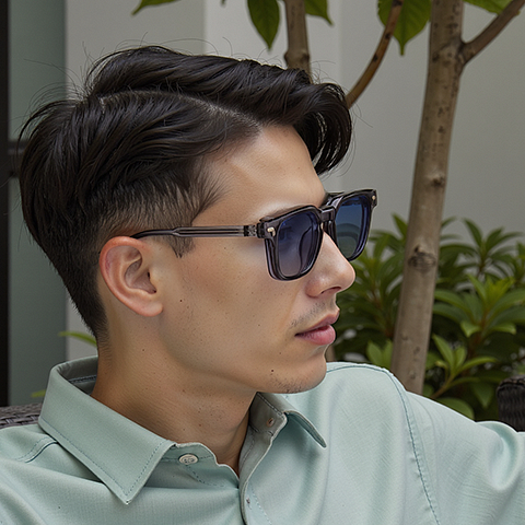 Lenskart Air Light Grey Full Rim Square left side