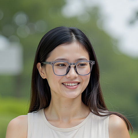 Lenskart Air Light Grey Full Rim Square right side
