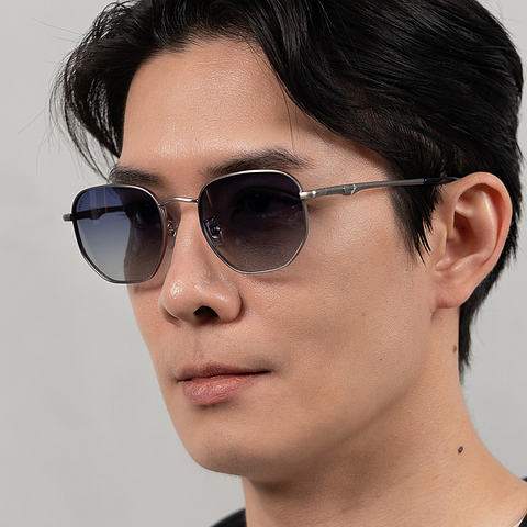 Lenskart STUDIO Gunmetal Full Rim Geometric left side