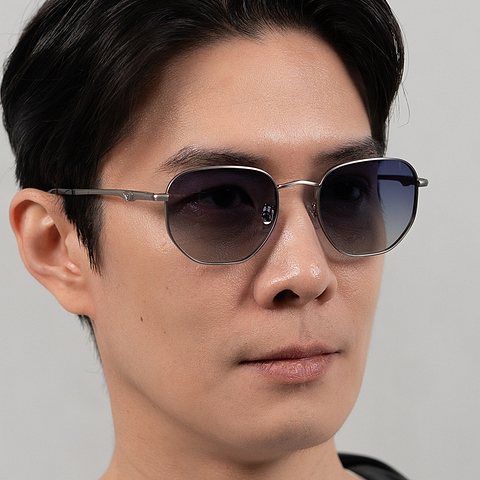 Lenskart STUDIO Gunmetal Full Rim Geometric left side