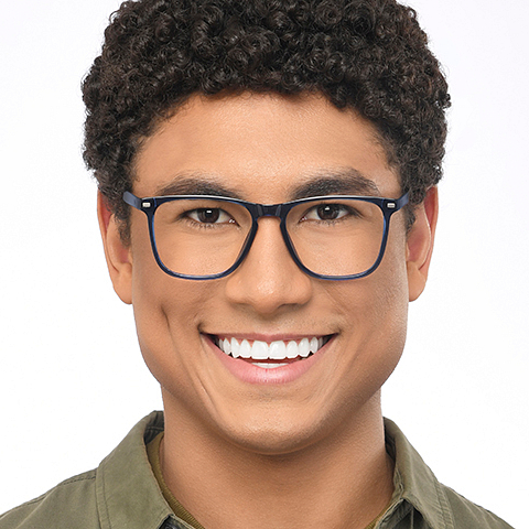 Lenskart Air Blue Transparent Full Rim Square left side