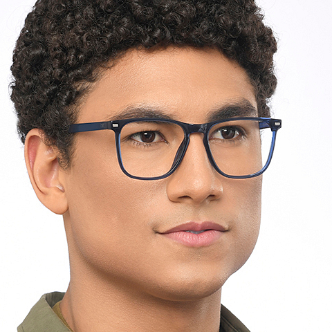 Lenskart Air Blue Transparent Full Rim Square right side