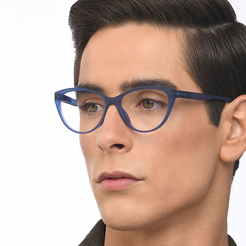 Lenskart Air Online Blue Transparent Full Rim Cat Eye right side Lenskart Air Online Blue Transparent Full Rim Cat Eye right side