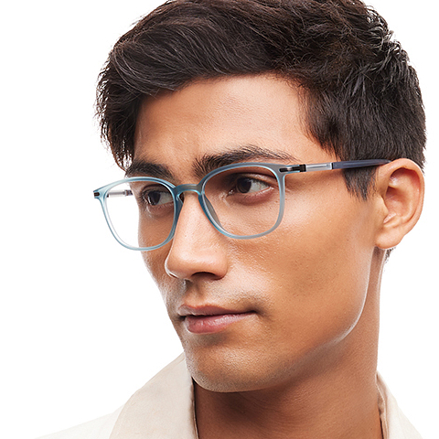 Lenskart Air Online Blue Transparent Full Rim Square right side