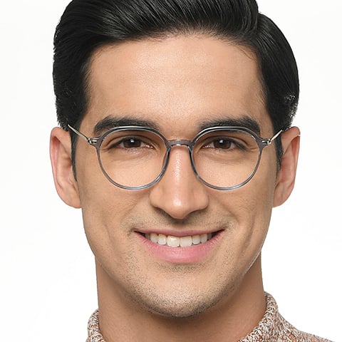 Lenskart Air Blue Transparent Full Rim Round right side