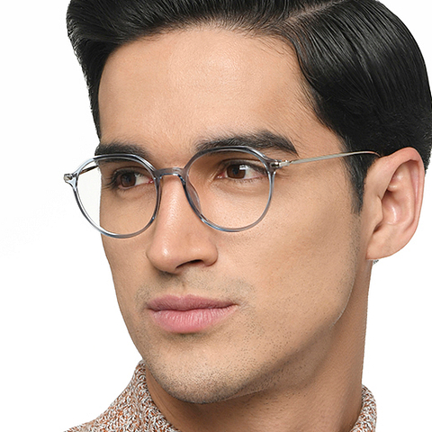 Lenskart Air Blue Transparent Full Rim Round left side