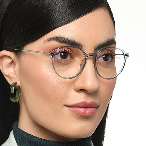 Lenskart Air Blue Transparent Full Rim Round right side