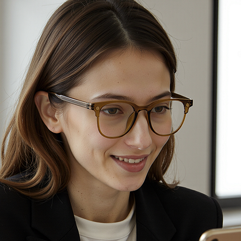 Lenskart Air Light Brown Full Rim Square right side