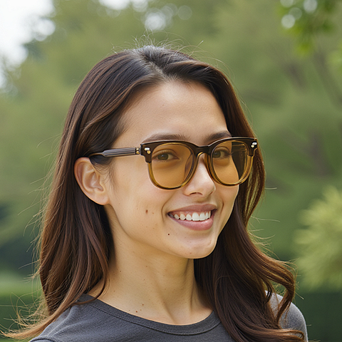 Lenskart Air Light Brown Full Rim Square right side