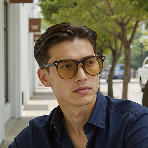 Lenskart Air Light Brown Full Rim Square left side