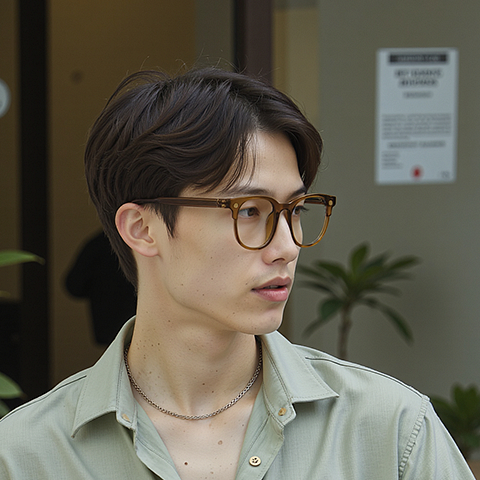 Lenskart Air Light Brown Full Rim Square left side