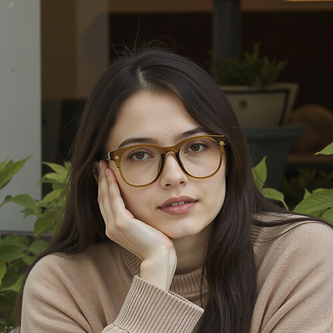 Lenskart Air Light Brown Full Rim Square right side
