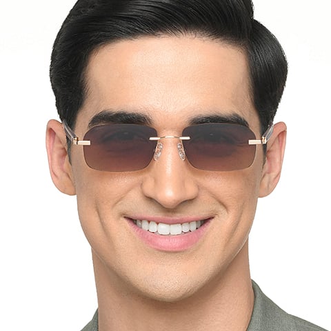Lenskart Gold Rimless Rectangle left side