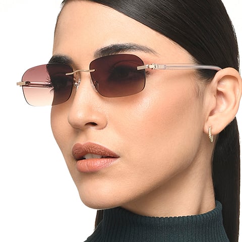 Lenskart Gold Rimless Rectangle left side