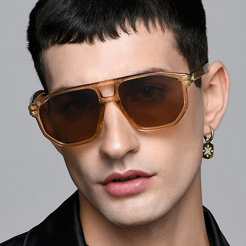 Lenskart Studio Online Brown Transparent Full Rim Geometric right side