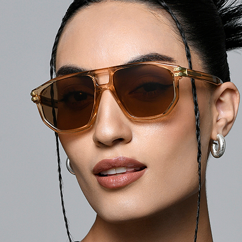Lenskart Studio Online Brown Transparent Full Rim Geometric right side