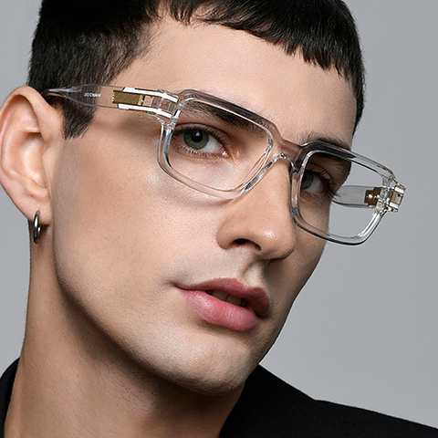 Lenskart Studio Online Crystal Transparent Full Rim Square left side