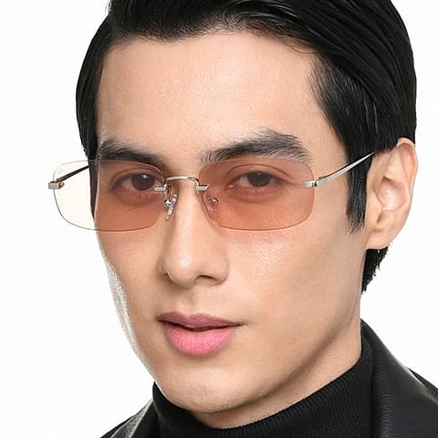 Lenskart Silver Rimless Rectangle left side