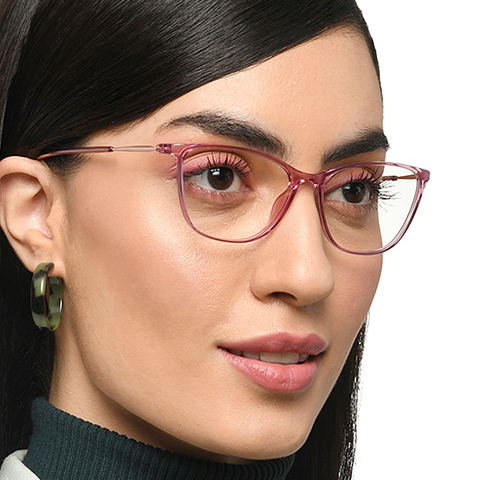 Lenskart Air Pink Full Rim Cat Eye left side