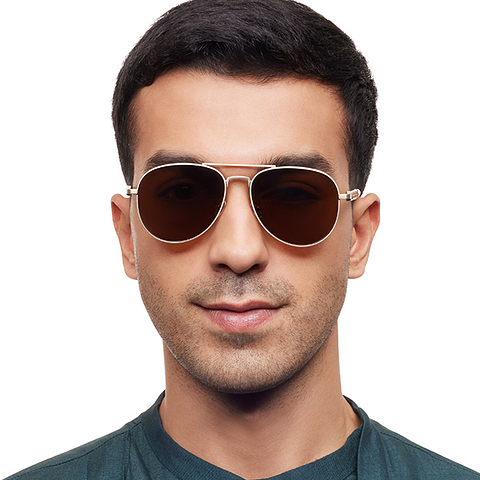 Lenskart Studio Online Gold Full Rim Aviator left side Lenskart Studio Online Gold Full Rim Aviator left side
