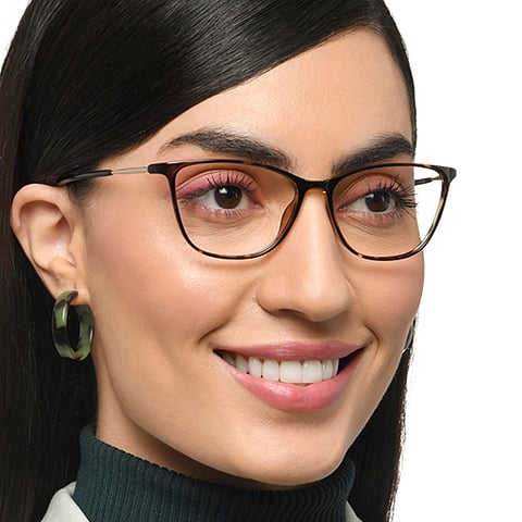 Lenskart Air Tortoise Full Rim Cat Eye left side