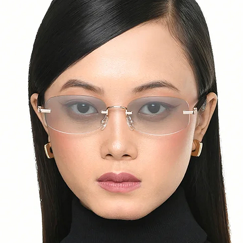 Lenskart Gold Rimless Rectangle left side