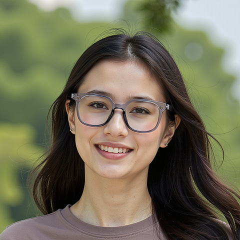 Lenskart Air Gray Transparent Full Rim Square right side