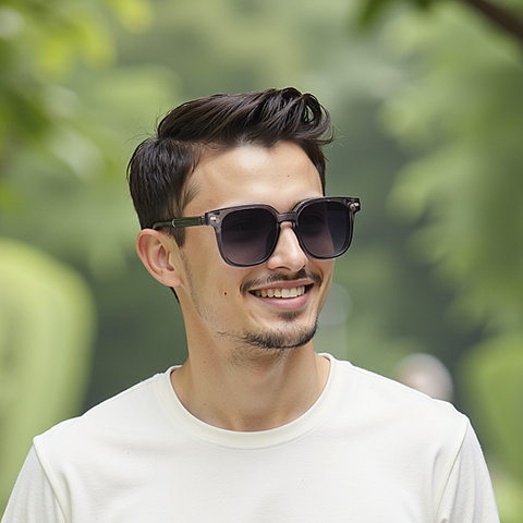 Lenskart Air Gray Transparent Full Rim Square left side